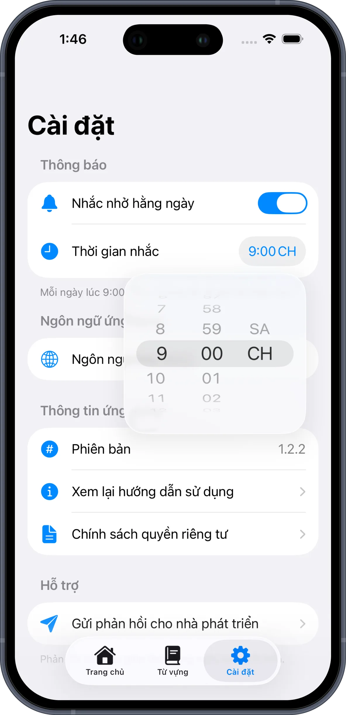 JLPT Pocket Word: Tiếng Nhật — Nhắc học hằng ngày